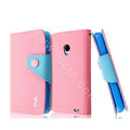 IMAK cross leather case Button holster holder cover for MEIZU MX2 - Pink