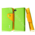 IMAK cross leather case Button holster holder cover for iPhone 4G/4S - Green