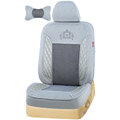 VV camel velvet mesh Custom Auto Car Seat Cover Set - Gray