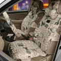 OULILAI British Fashion Cultural Pattern Universal Auto Car Seat Cover Cushion 9pcs - Beige