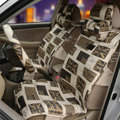 OULILAI British Fashion flag Universal Auto Car Seat Cover Cushion 9pcs - Brown