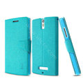IMAK Squirrel lines leather Case support Holster Cover for OPPO X909 Find 5 - Blue
