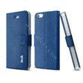 IMAK Squirrel lines leather Case support Holster Cover for iPhone 5 - Blue