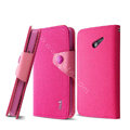 IMAK cross leather case Button holster holder cover for HUAWEI Ascend D2 - Rose