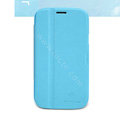 Nillkin Fresh leather Case Bracket Holster Cover Skin for Samsung i879 - Blue