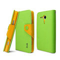 IMAK Cross leather Case Button Holster Cover for Sony Ericsson M35h Xperia SP - Green