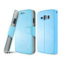 IMAK Flip leather Case support book Holster Cover for Samsung i829 Galaxy Style Duos - Sky Blue