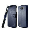 IMAK R64 lines leather Case Support Holster Cover for Lenovo S920 - Dark blue