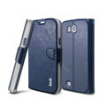 IMAK R64 lines leather Case Support Holster Cover for Samsung i879 i9128V - Dark blue