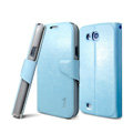IMAK R64 lines leather Case Support Holster Cover for Samsung i879 i9128V - Sky blue