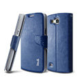 IMAK R64 lines leather Case support Holster Cover for Samsung i9260 GALAXY Premier - Dark blue