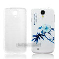 IMAK Relievo Painting Case Peony Flower Battery Cover for Samsung GALAXY S4 I9500 SIV - Blue