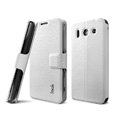 IMAK Slim leather Case support Holster Cover for Huawei G520 - White