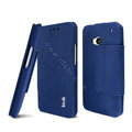 IMAK Squirrel lines leather Case support Holster Cover for HTC One 802t 802d 802w - Blue