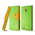 IMAK cross Flip leather case book Holster holder cover for OPPO U705T Ulike2 - Green