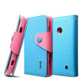 IMAK cross leather case Button holster holder cover for Nokia Lumia 520 - Blue