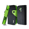 IMAK cross leather case Button holster holder cover for Samsung i8262D GALAXY Dous - Black