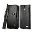 IMAK R64 book leather Case support flip Holster Cover for TCL S820 - Black