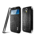 IMAK Smart Leather Case Flip Holster Battery Cover for Samsung GALAXY S4 I9500 SIV - Black