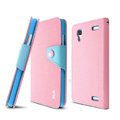 IMAK cross Flip leather case book Holster folder cover for BBK vivo Xplay X510w X5 - Pink