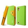 IMAK cross Flip leather case book Holster folder cover for HTC T328t Desire VT - Green