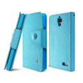 IMAK cross Flip leather case book Holster holder cover for TCL S820 - Blue