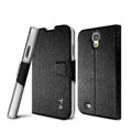 IMAK golden silk book leather Case support flip Holster Cover for Samsung GALAXY S4 I9500 SIV - Black