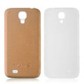 Leather Case PC Battery Back Cover Housing For Samsung I9500 GALAXY SIV S4 - Khaki