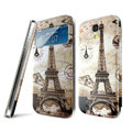 IMAK Flip Leather Case Holster Painting Battery Cover for Samsung I9190 GALAXY S4 Mini - Pylon