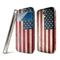IMAK Flip Leather Case Holster Painting Battery Cover for Samsung I9190 GALAXY S4 Mini - USA American Flag