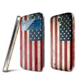 IMAK Flip Leather Case Holster Painting Battery Cover for Samsung I9200 Galaxy Mega 6.3 - USA American Flag