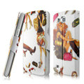 IMAK Flip Painting leather Case support Holster Cover for Samsung i9260 GALAXY Premier - White