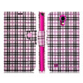 IMAK Flip leather case plaid pattern book Holster cover for Samsung I9200 Galaxy Mega 6.3 - Pink