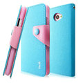 IMAK cross Flip leather case book Holster cover for HTC Butterfly S 901e - Blue