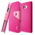 IMAK cross Flip leather case book Holster cover for HTC Butterfly S 901e - Rose
