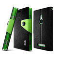 IMAK cross Flip leather case book Holster holder cover for Nokia Lumia 925T 925 - Black