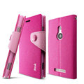 IMAK cross Flip leather case book Holster holder cover for Nokia Lumia 925T 925 - Rose