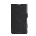 Nillkin Fresh Flip leather Case book Holster Cover Skin for Sony Ericsson S39h Xperia C - Black