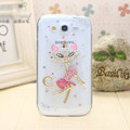 Fox diamond Crystal Cases Bling Hard Covers for Samsung i9080 i9082 Galaxy Grand DUOS - White