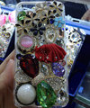 Bling S-warovski crystal cases Ballet girl Bowknot diamond cover for iPhone 5C - Red