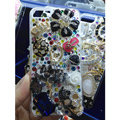 Bling S-warovski crystal cases Ballet girl Skull diamond cover for iPhone 5C - Black