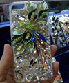 Bling S-warovski crystal cases Flower diamond cover skin for iPhone 5C - Green