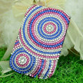 Luxury Bling Holster Covers Round Crystal diamond Cases for iPhone 5C - Blue