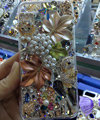 S-warovski crystal cases Bling Maple Leaf diamond cover for iPhone 5C - White