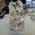 Bling S-warovski crystal cases Bowknot diamond cover for iPhone 5S - White