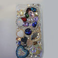 Bling S-warovski crystal cases Heart diamond cover for iPhone 5S - Blue