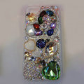 Bling S-warovski crystal cases Heart diamond cover for iPhone 5S - Green