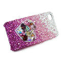 Bling S-warovski crystal cases Love heart diamond covers for iPhone 5S - Purple