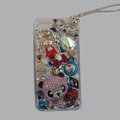Bling S-warovski crystal cases Panda diamond cover for iPhone 5S - Pink