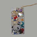 Bling S-warovski crystal cases Panda diamond cover for iPhone 5S - White